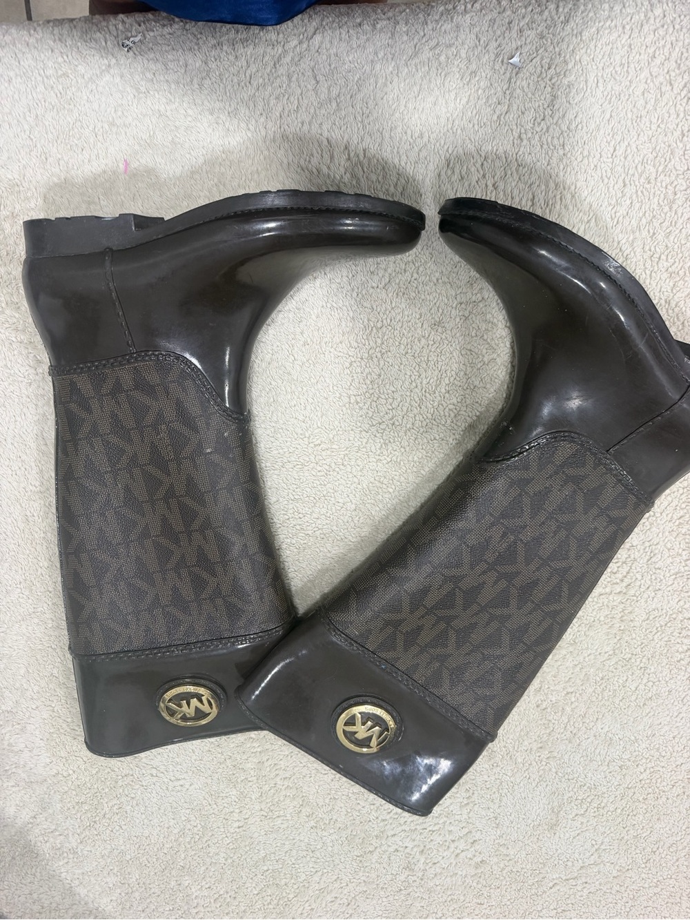 Michael Kors Brown Logo Rain Boots